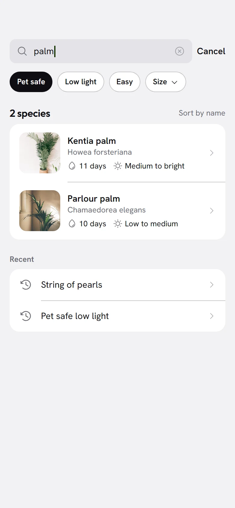 Tendril Search preview