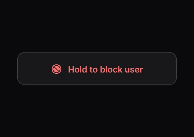 Tether Hold to block user preview