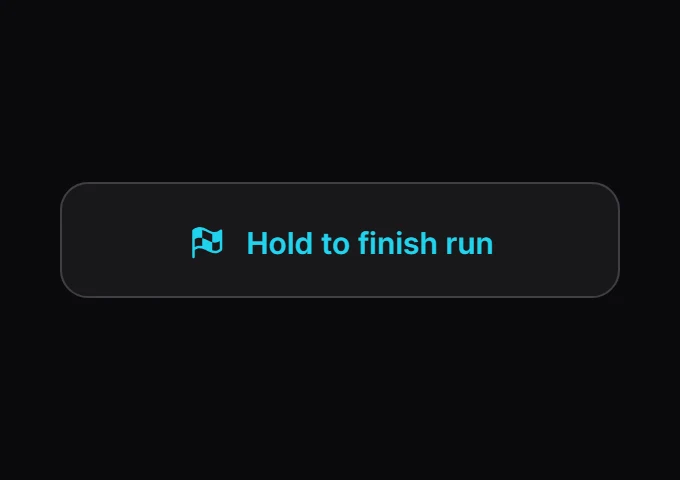 Tether Hold to finish run preview