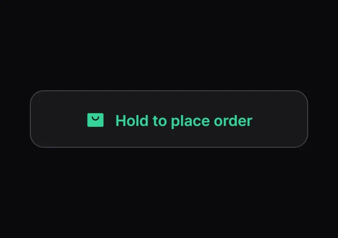 Tether Hold to place order preview
