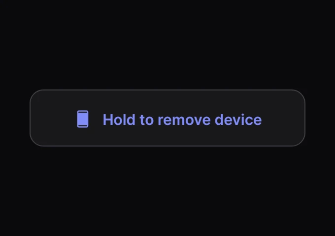 Tether Hold to remove device preview