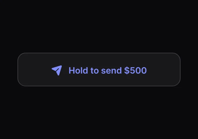 Tether Hold to send $500 preview