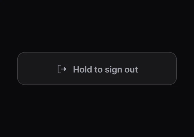 Tether Hold to sign out preview