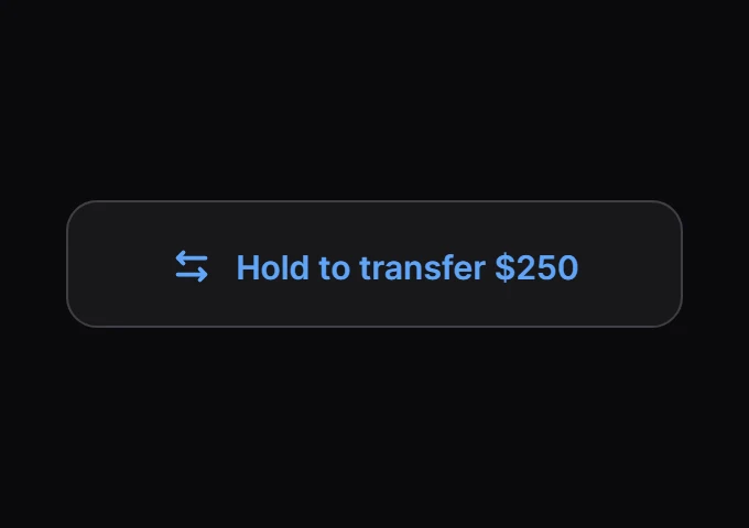 Tether Hold to transfer $250 preview