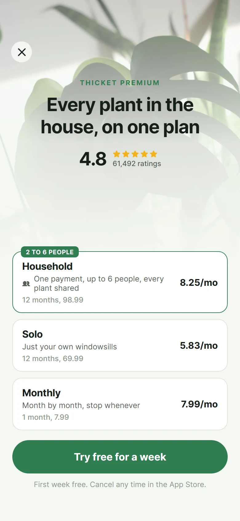 Thicket Household Plan preview