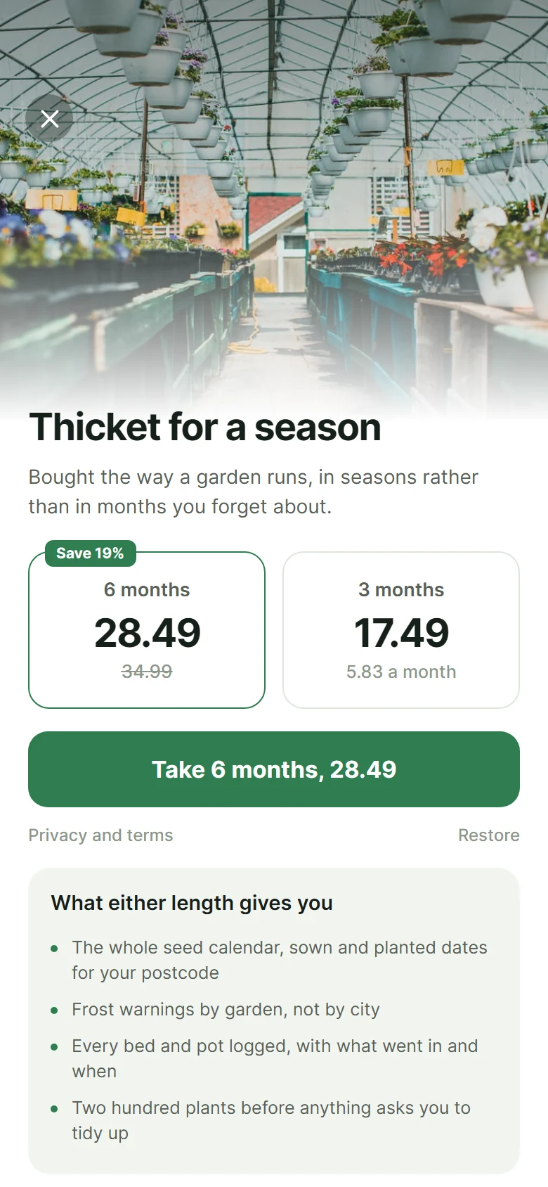 Thicket By The Season preview