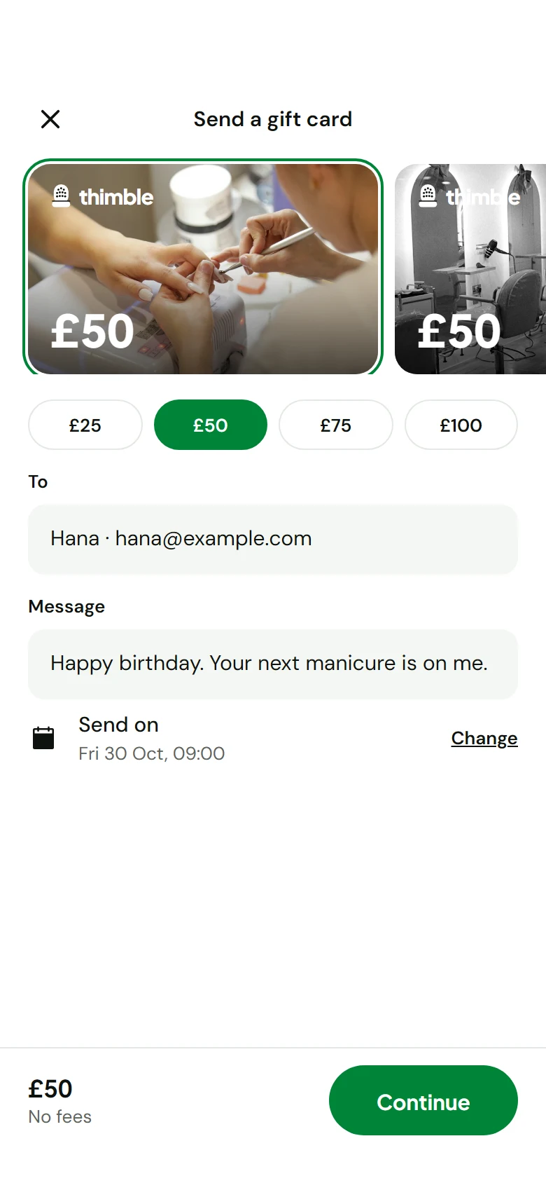 Thimble Gift Card preview