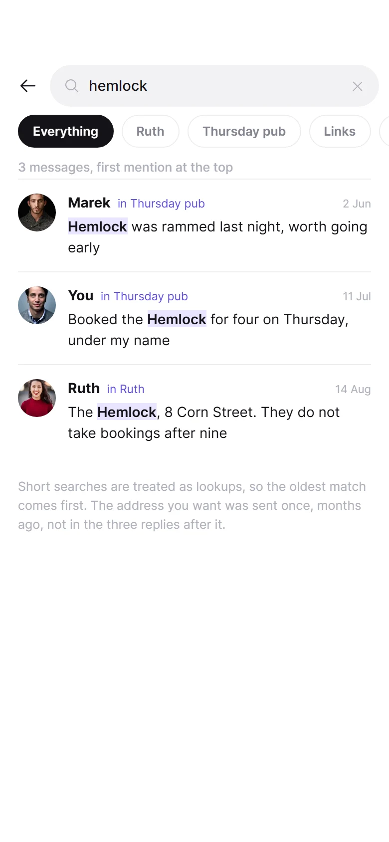 Vista previa de Thread Message Search