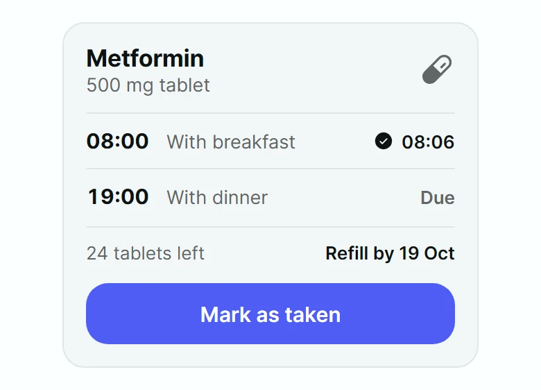 Tonic Medication Card preview