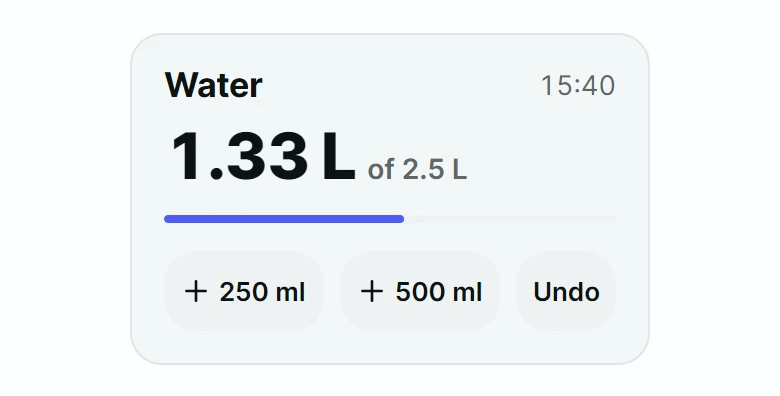 Tonic Water Intake Card preview