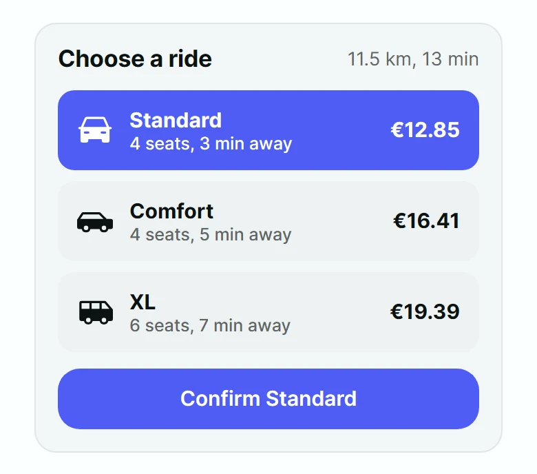 Transit Ride Type Picker Card preview