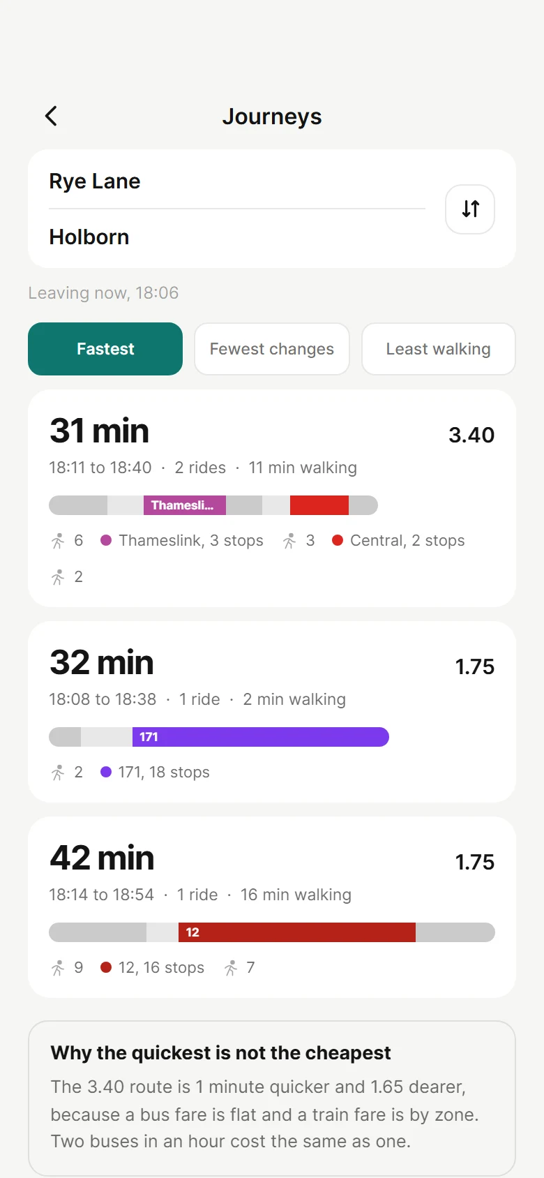 Turnstile Journey Options preview