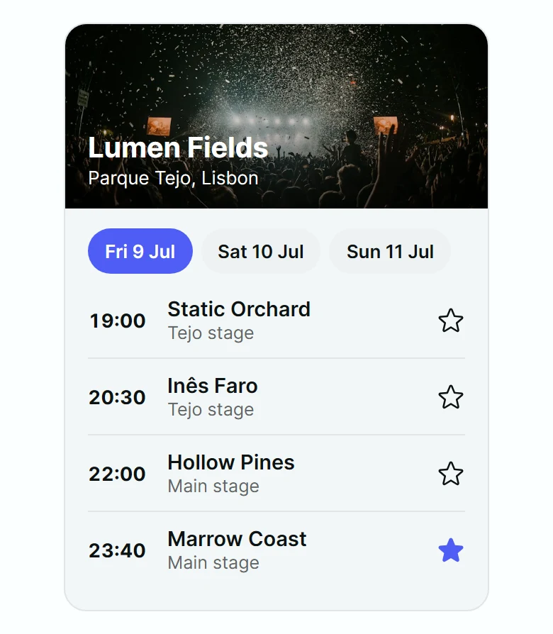 Usher Festival Lineup Card preview