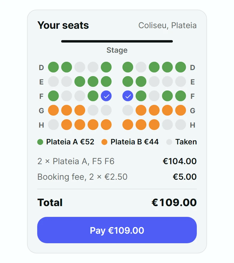 Usher Seat Selection Card preview