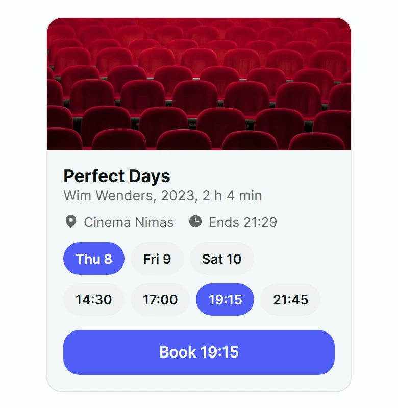 Usher Cinema Showtimes Card preview