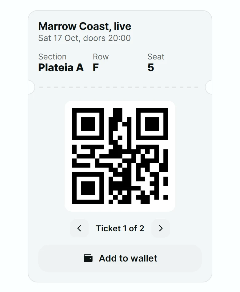 Usher Ticket Card preview