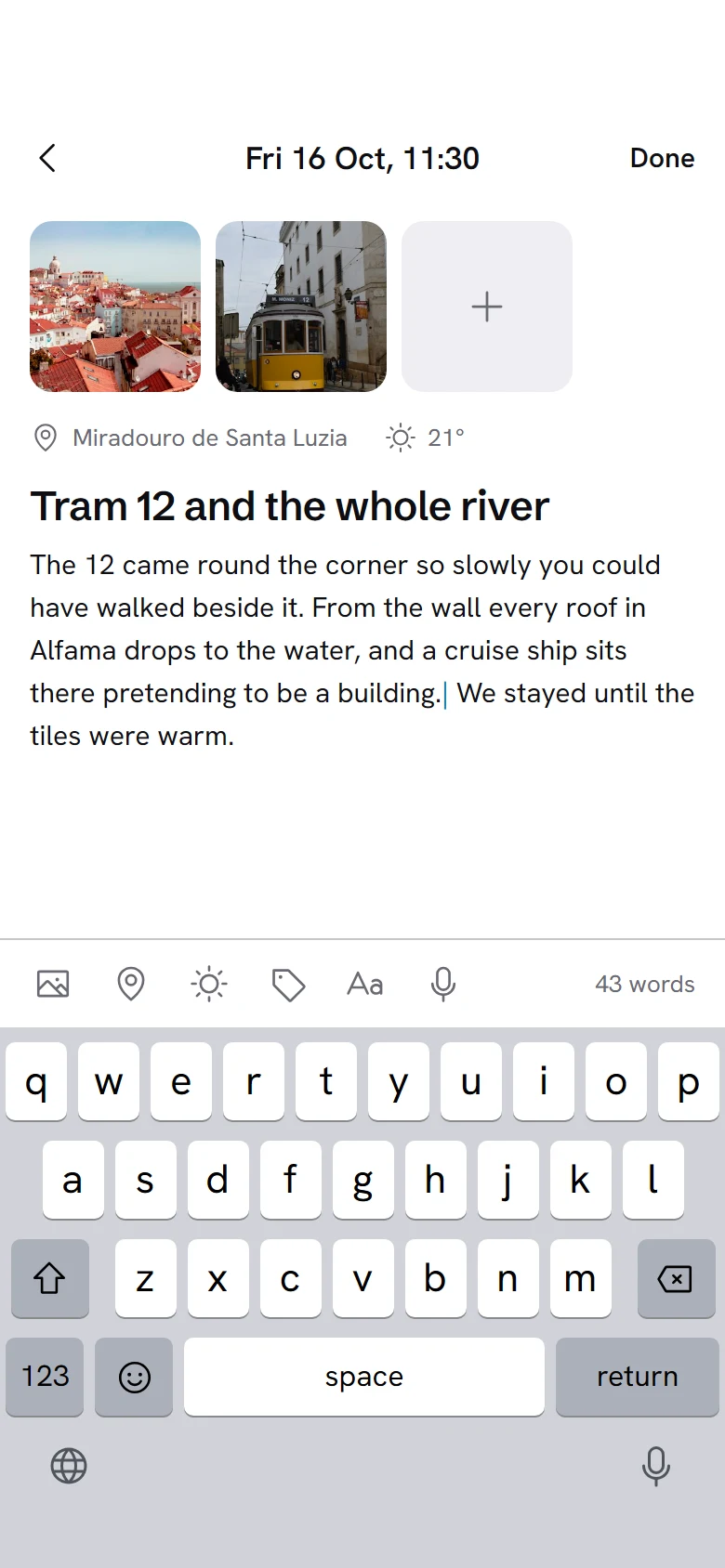 Vellum Edit Entry preview