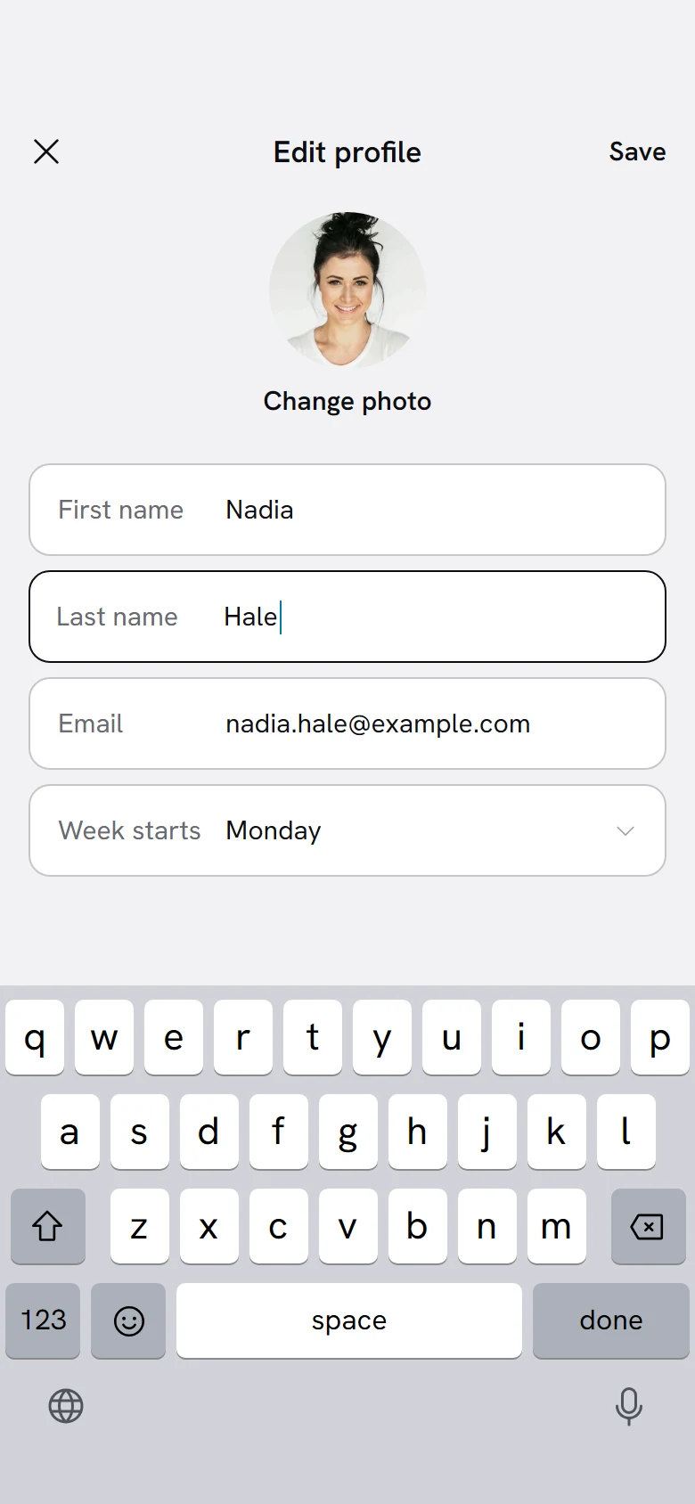 Vellum Edit Profile preview