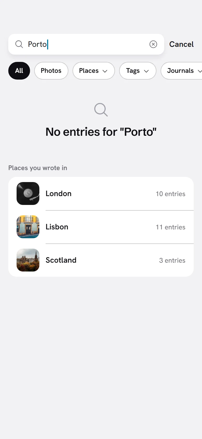 Vellum No Results preview