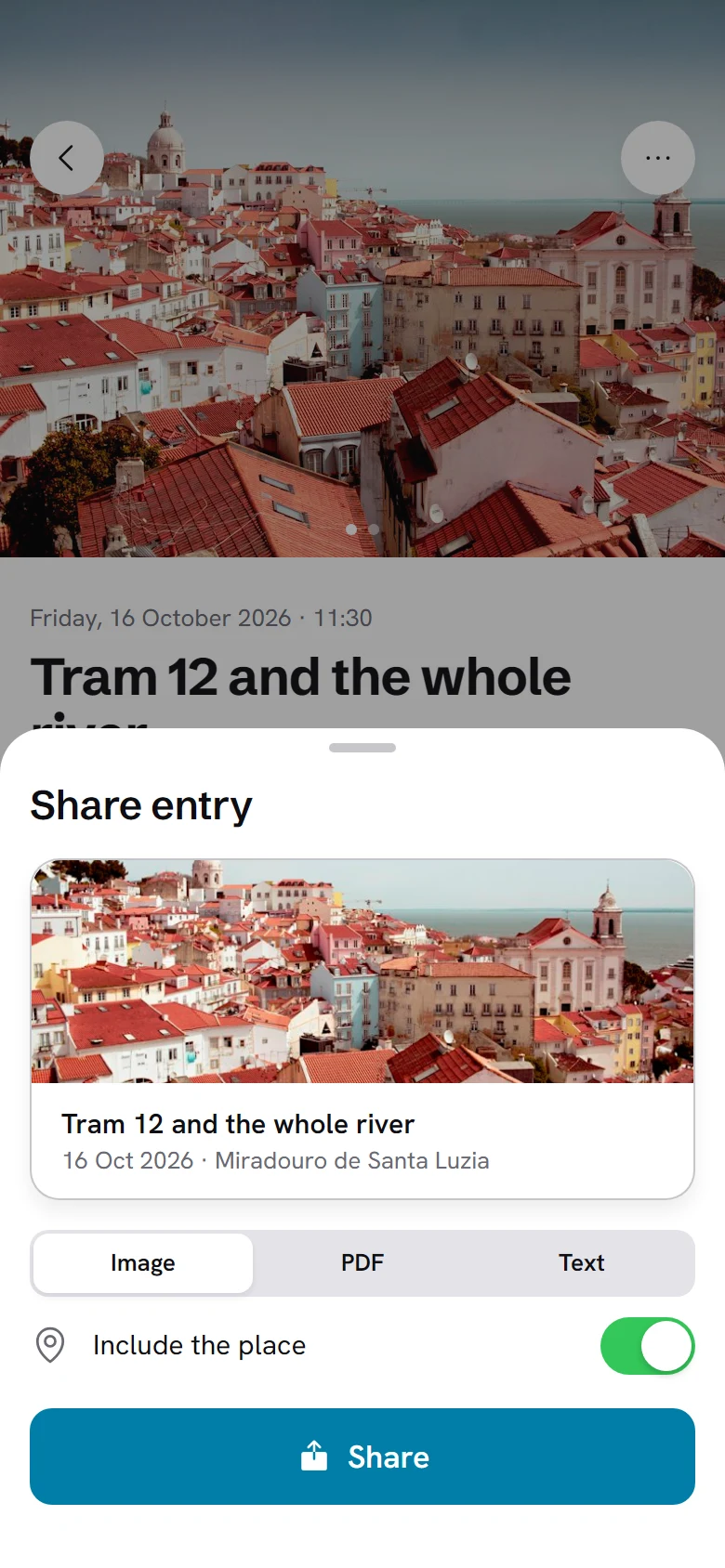 Vellum Share Entry preview