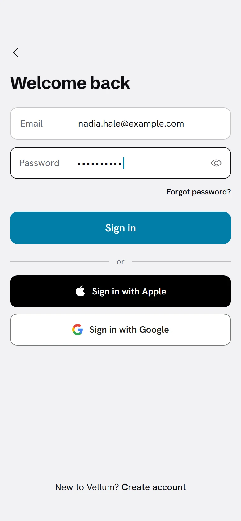Vellum Sign In preview