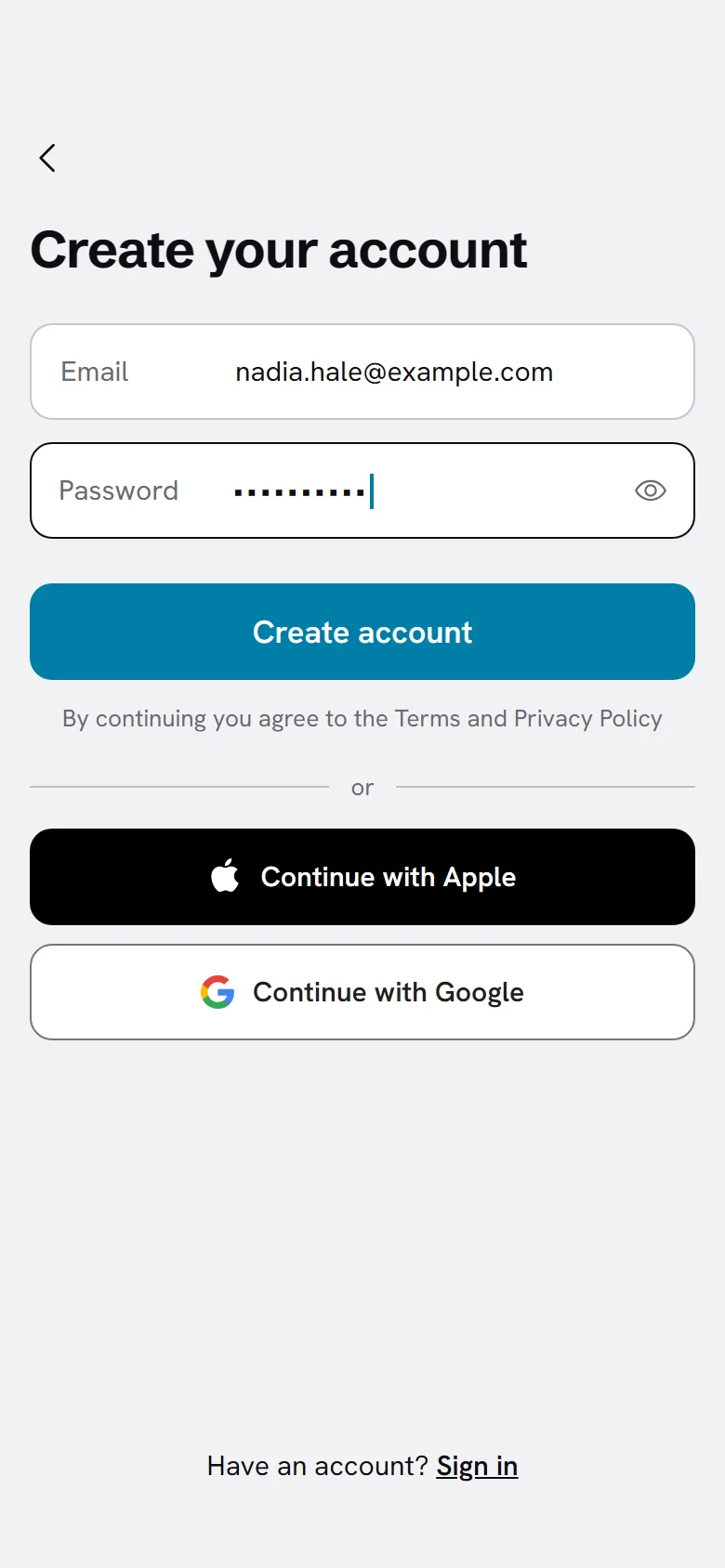 Vellum Sign Up preview