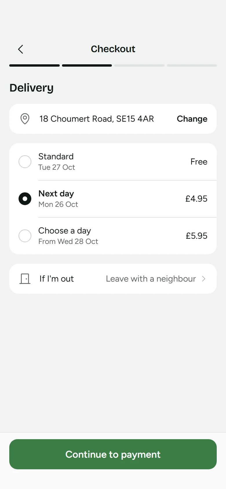 Verdant Store Delivery Options preview