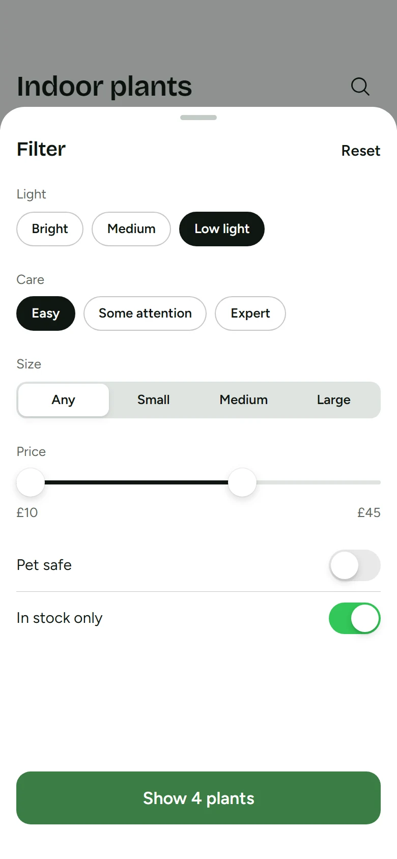 Verdant Store Filters preview