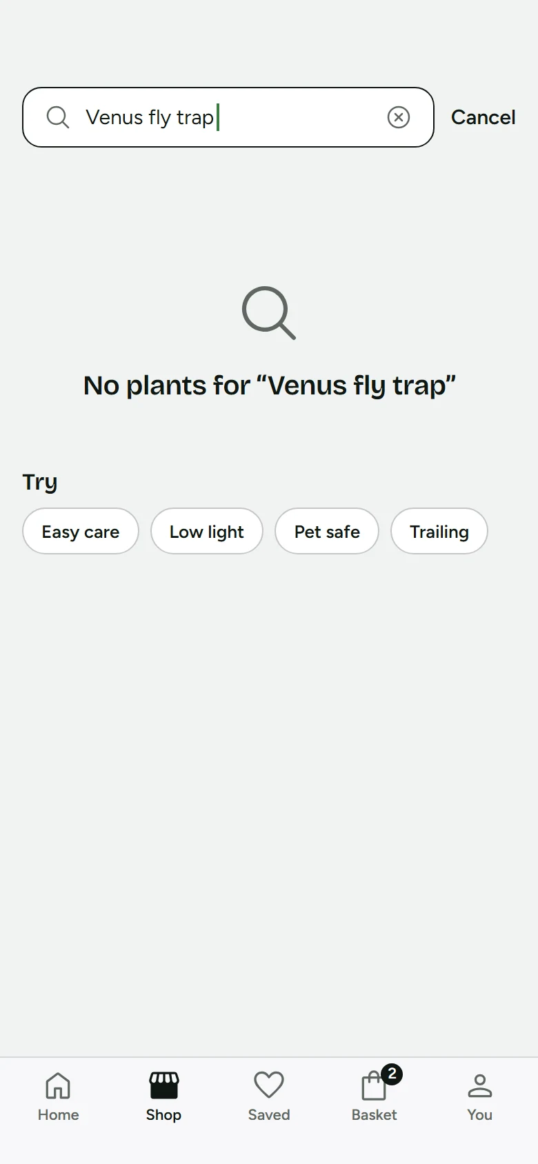 Verdant Store No Results preview