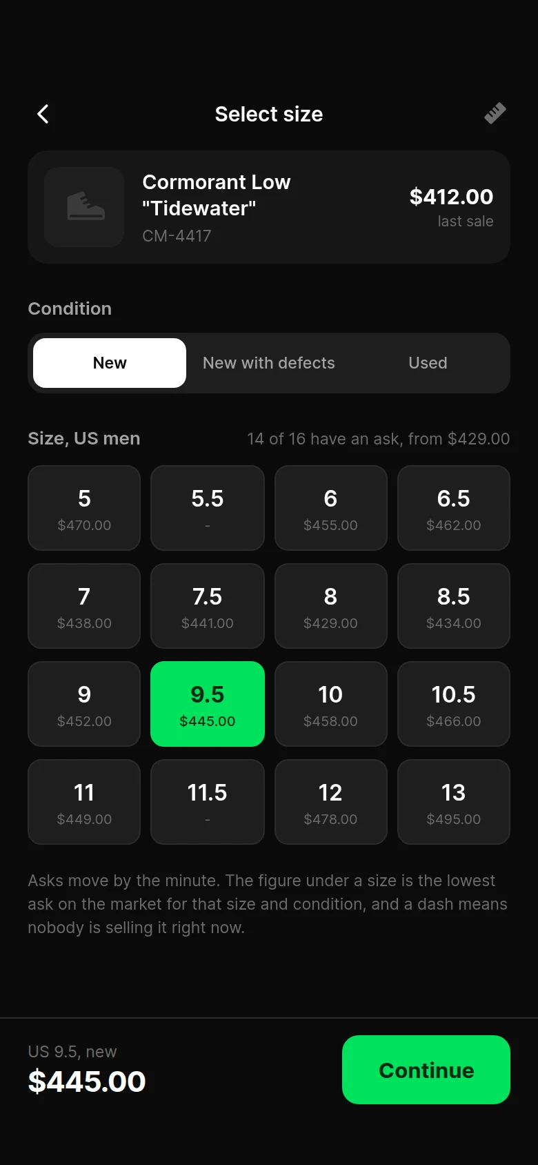 Vitrine Size and Condition preview
