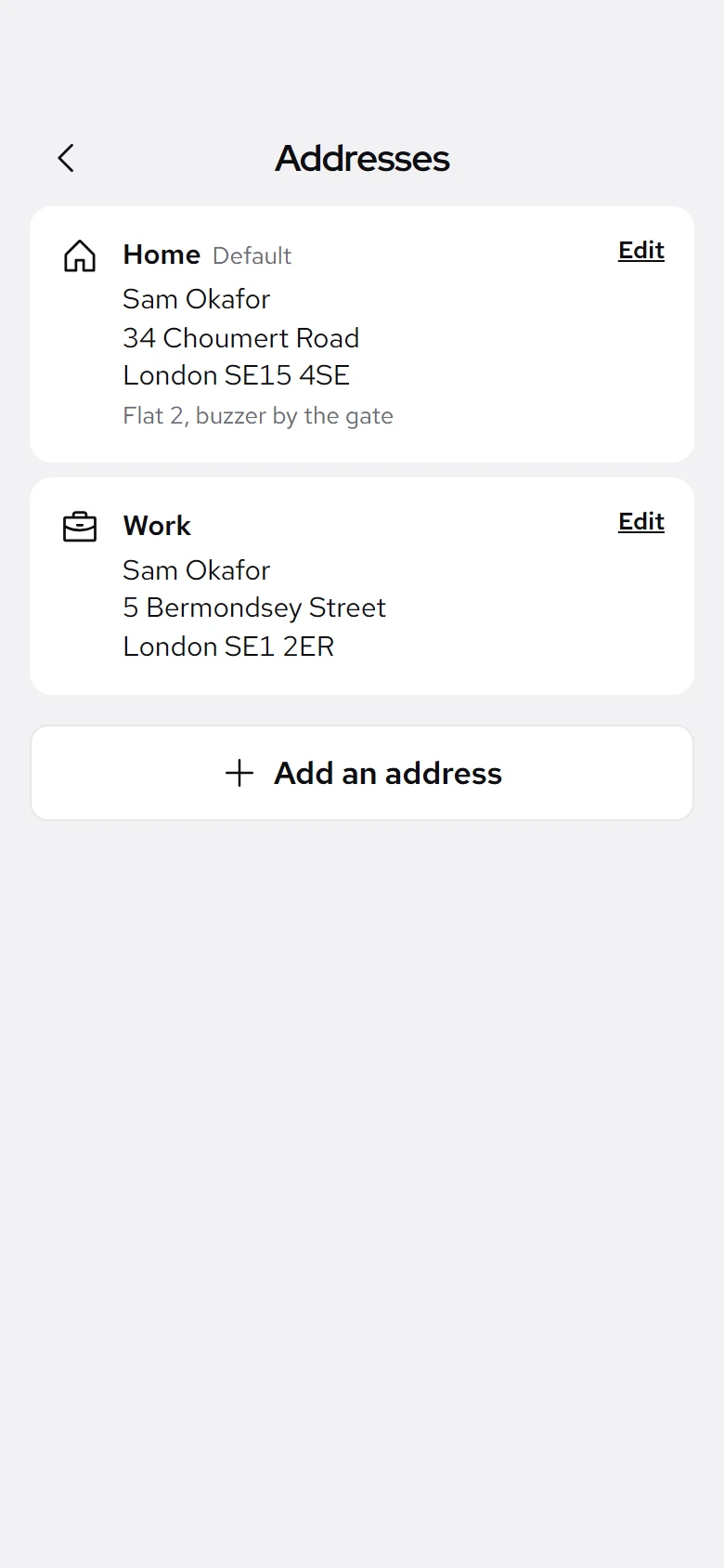 Volt Store Addresses preview