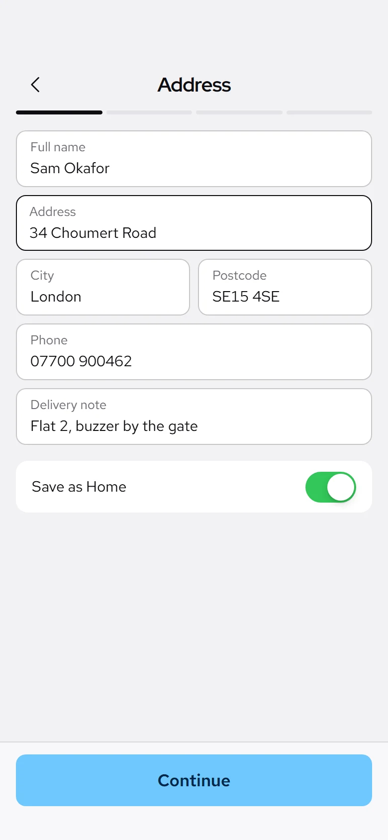 Volt Store Delivery Address preview